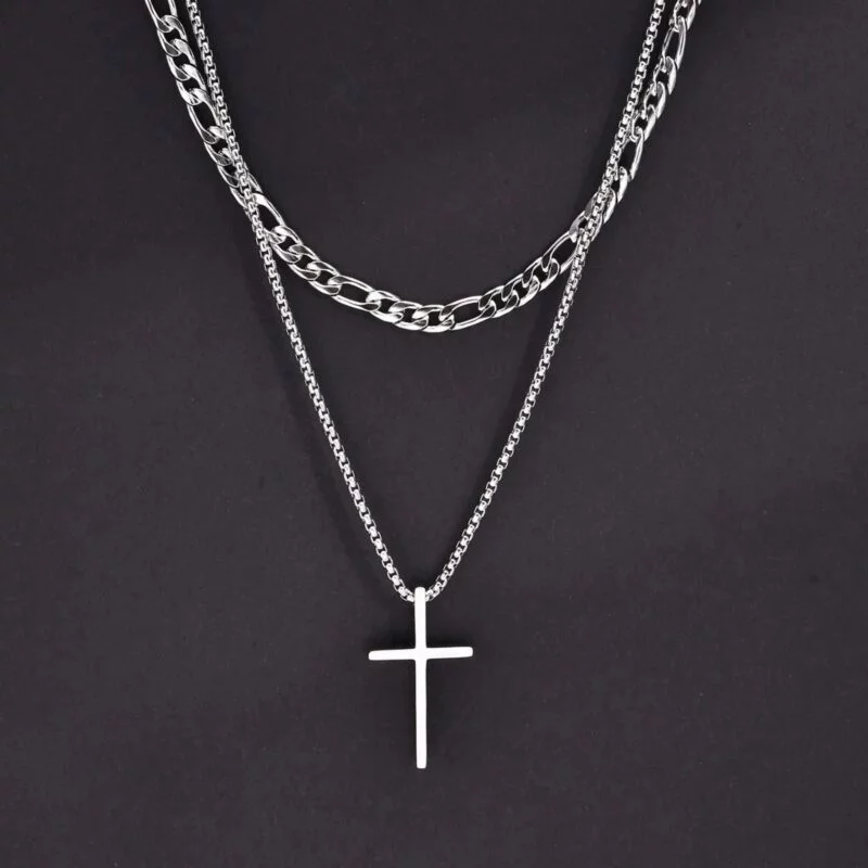 Layered Plain Cross Pendant