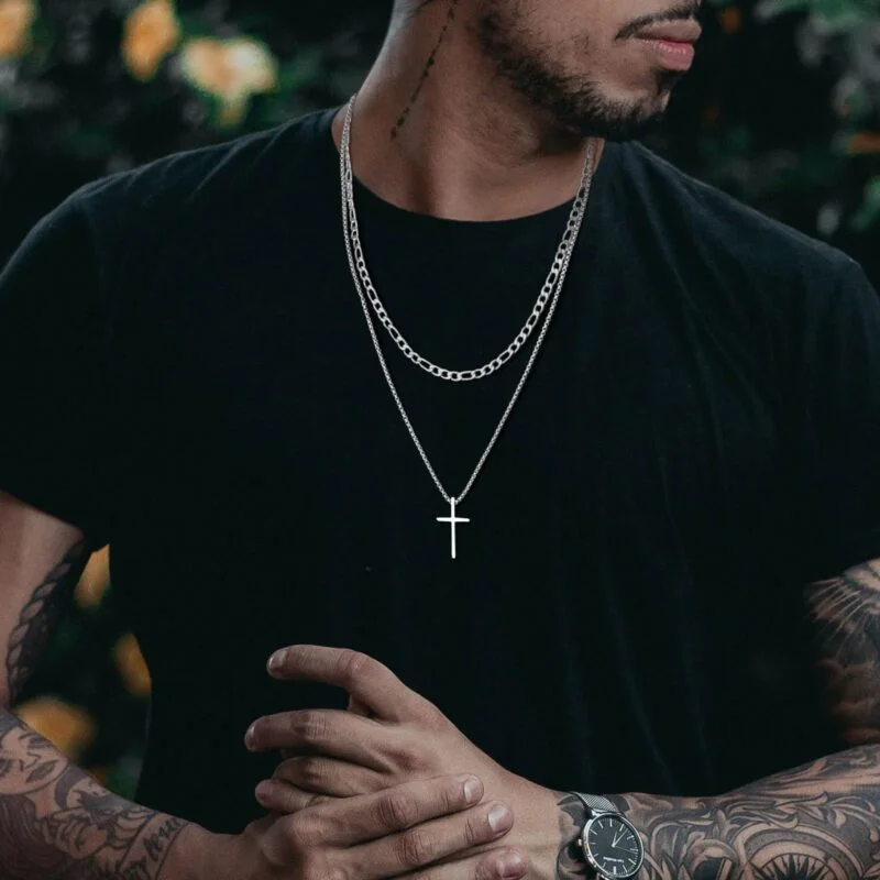 Layered Plain Cross Pendant