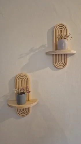 Boho-Hängeregale aus Holz für die Wand photo review