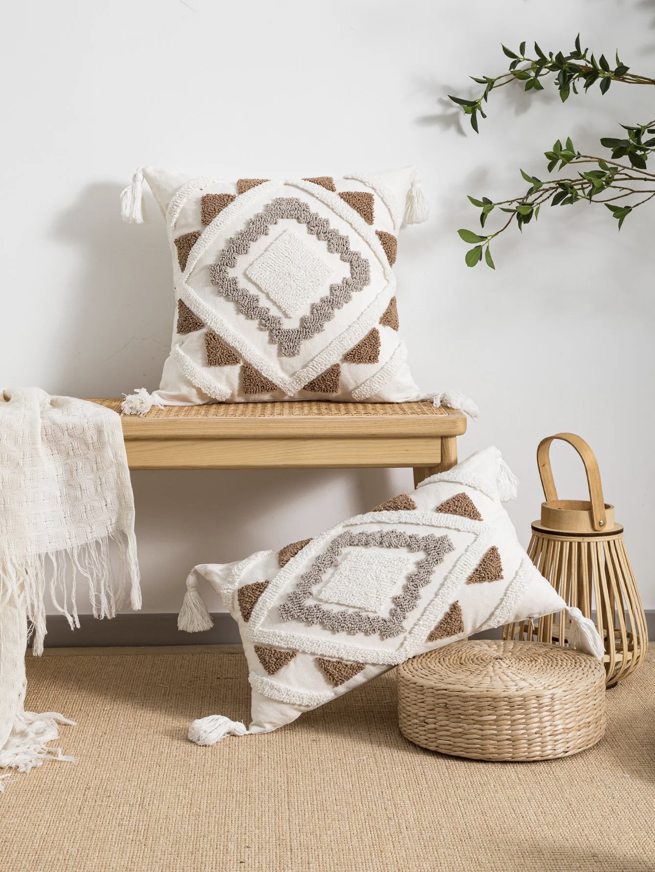 Weicher Boho Wohnstil Kissen