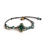 Boho Armband mit Blumenmuster Handgemachtes Keramik Blumen Armband