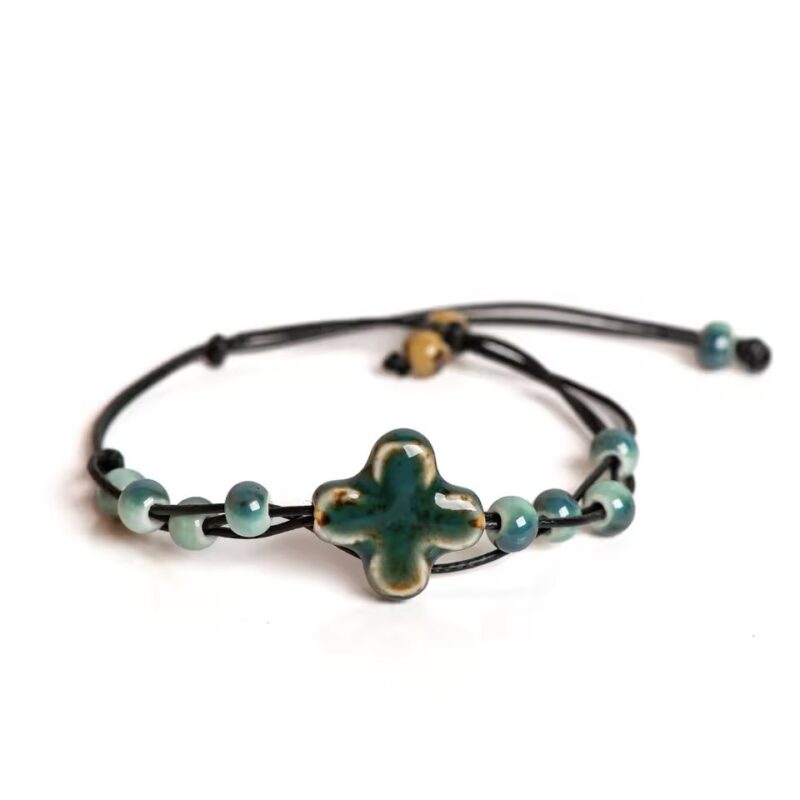 Handgemachtes Keramik Blumen Armband