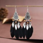Boho Feder Quasten Ohrringe Boho Feder Quasten Ohrringe