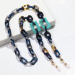 Bunte Boho Brillen Kette Damen Blau