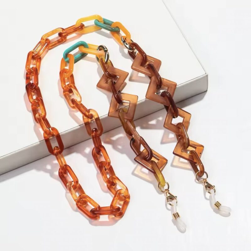 Bunte Boho Brillen Kette Damen Schildpatt