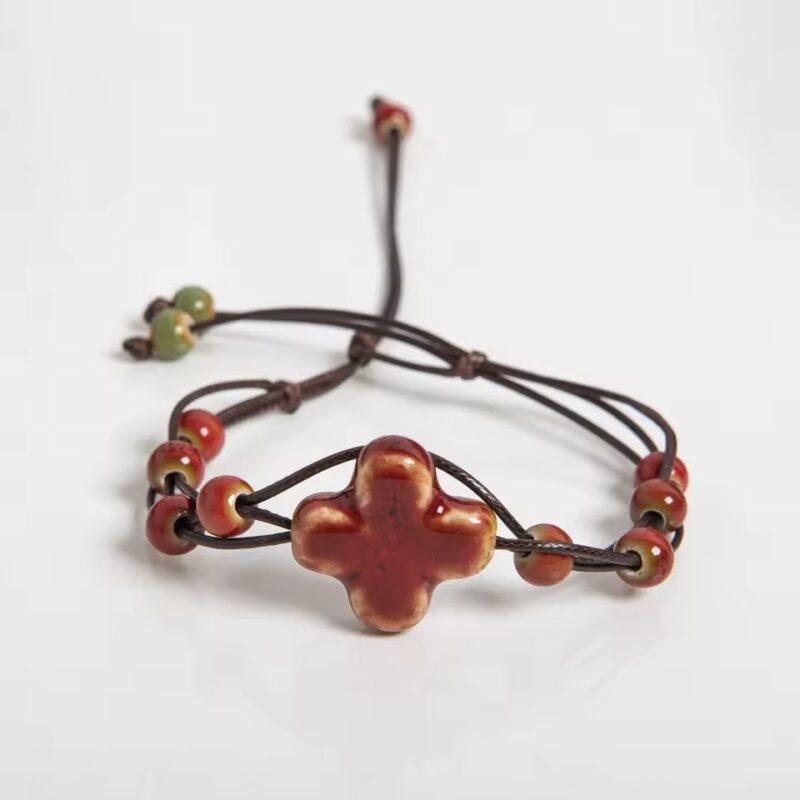 Ceramic Beads Jewelry for Women Boho Armband mit Blumenmuster