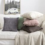 Cream White Plush Throw Cover Faux Fur Boho Pillow Cover