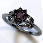 Einzigartiger Boho Statement Ring Roter Kristall Blumen Ring Damen