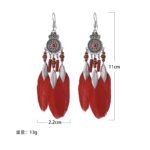 FeatherFleur Red Blattmotiv Quasten Ohrringe