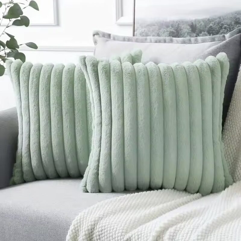 Furora Boho Plüsch Kissenbezug green Furora Boho Plüsch Kissenbezug green