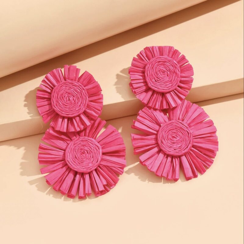 Geflochtene Sonnenblumen Ohrringe