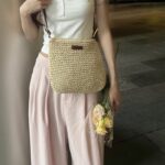 Handgefertigte Strohtasche Handgefertigte Strohtasche