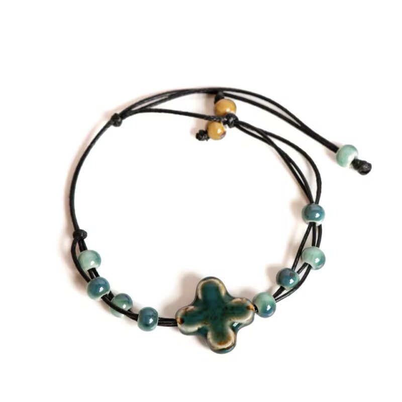 Handgemachtes Keramik Blumen Armband