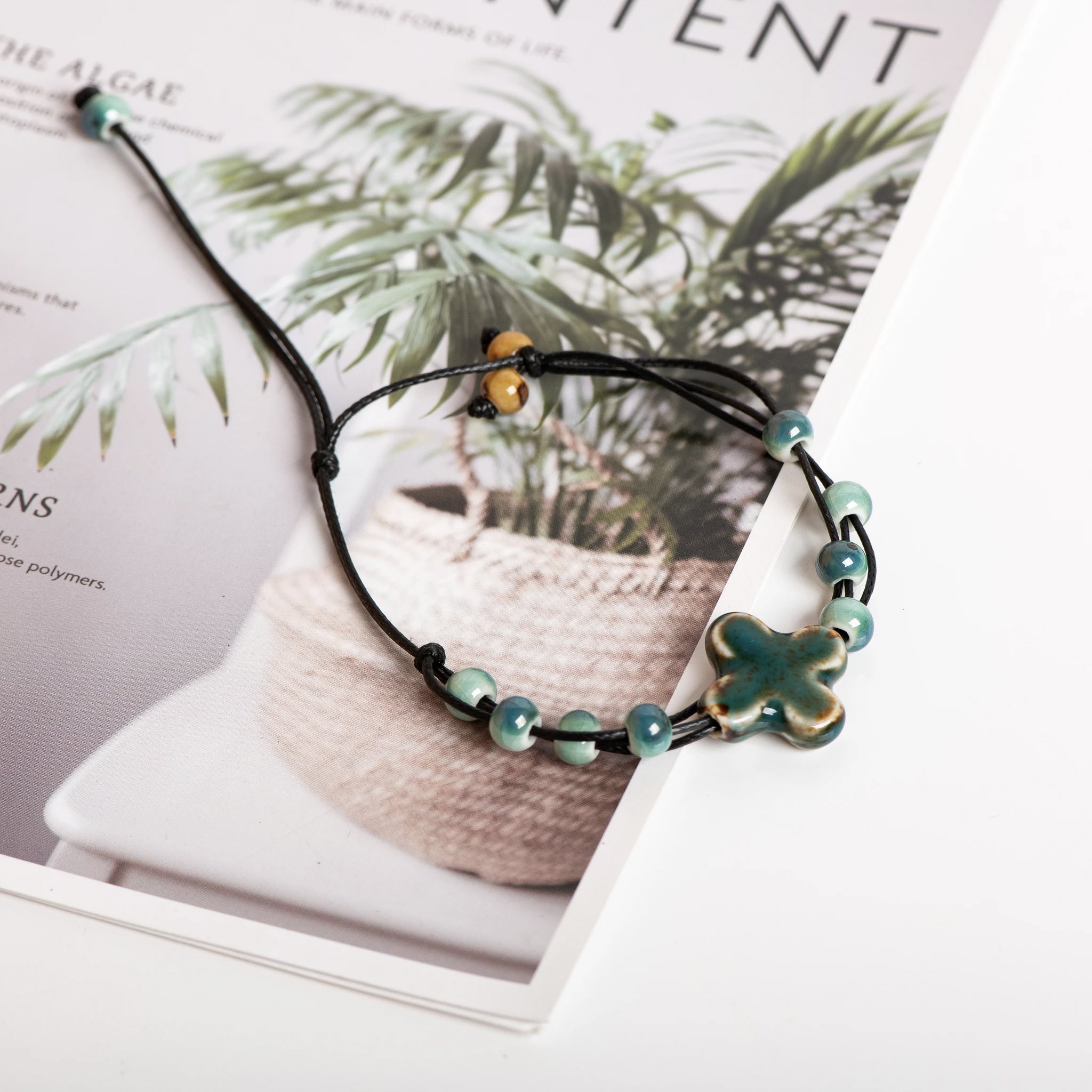 Keramik Perlen Armband Damen