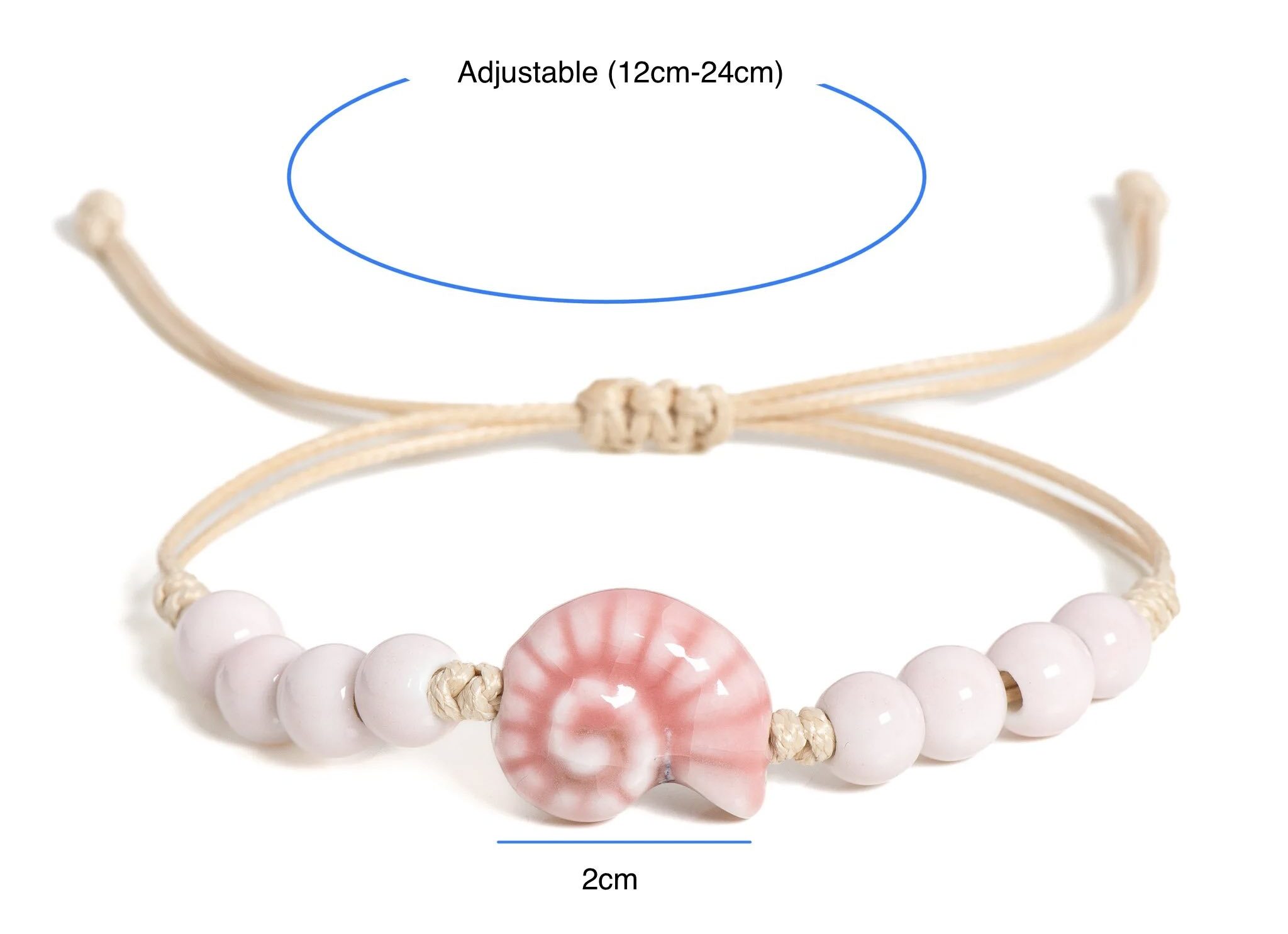 Pink Ceramic Bead Boho Jewelry