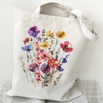 Retro Blumen Tote Handtasche Weiß 2 Boho Canvas Tote Bag