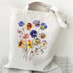 Retro Blumen Tote Handtasche Weiß 4 Nachhaltige Boho Tote Tasche