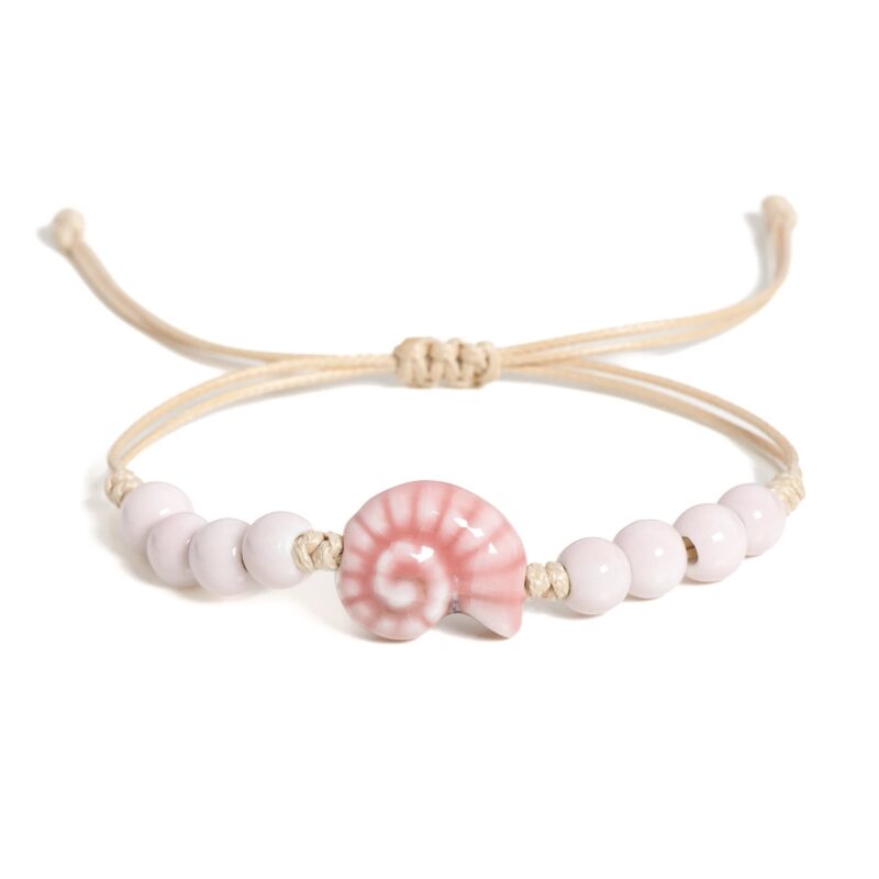 Rosa Keramik Perlen Boho Schmuck