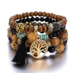 Set 3 - Holzperlen Armband Holzperlen Armband
