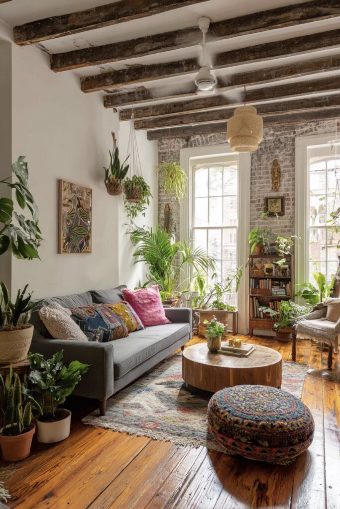 Warme Boho-Oase mit natürlichem Flair