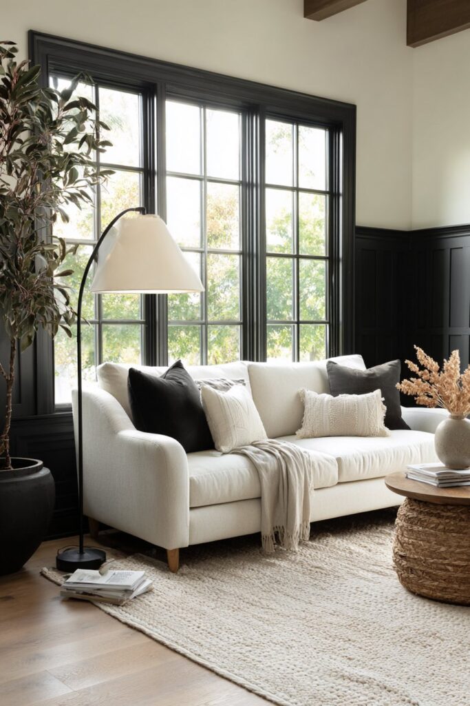 Boho-Wohnzimmer im Mid-Century Look